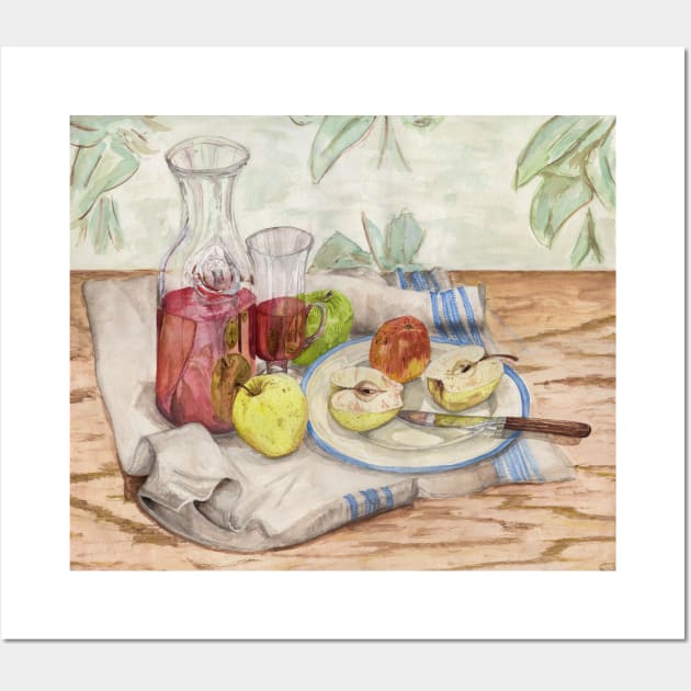 Still life of fruit and wine - Painting Wall Art by seanfleming